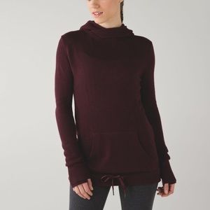 Lululemon Sweet Savasana Pullover Heathered Bordeaux Drama sweater Sz 12 hoodie